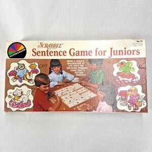 Sentence Game for Juniors Scrabble Brand vintage 1983 age 5-9 double sided board